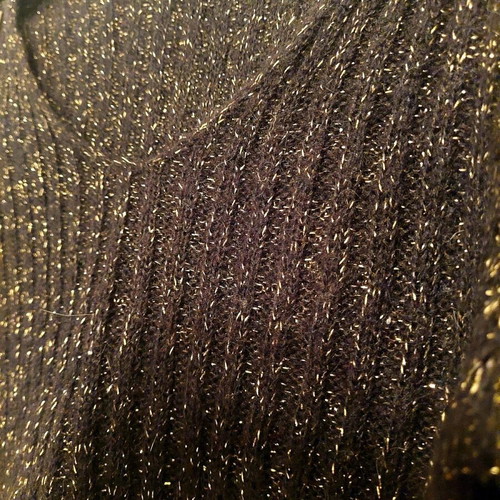 Long-sleeve blouse like new, black with gold details, size S