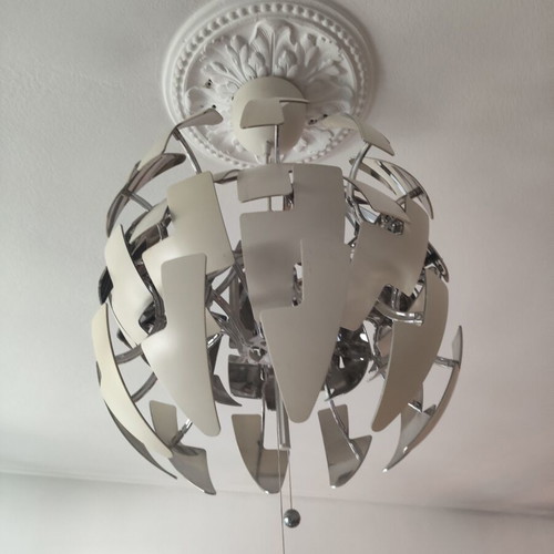 White living room ceiling light with adjustable brightness