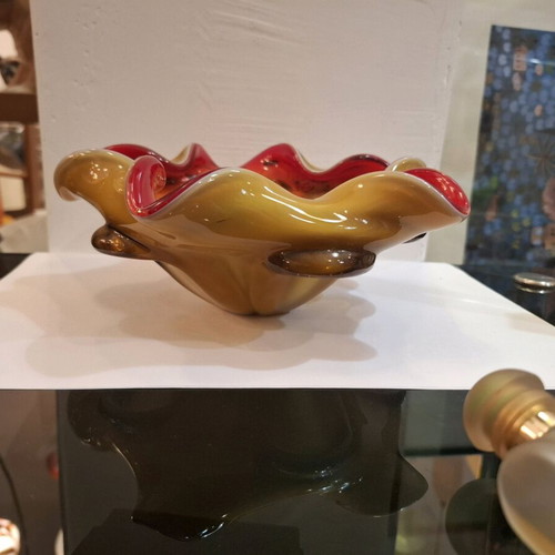 Vintage χειροποίητο μπολ Murano Art Glass Tutti Frutti μεταχειρισμένο
