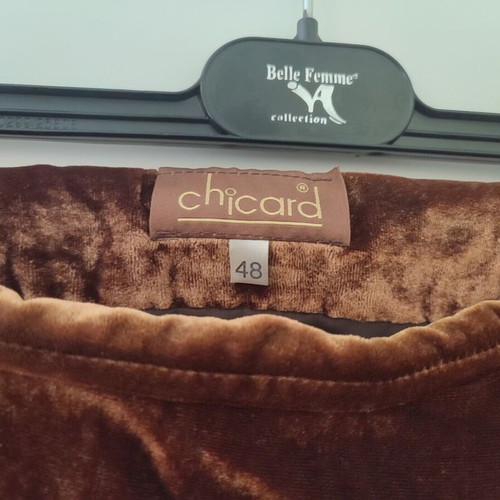 Maxi skirt Chicard new, size 48, brown velvet boho design