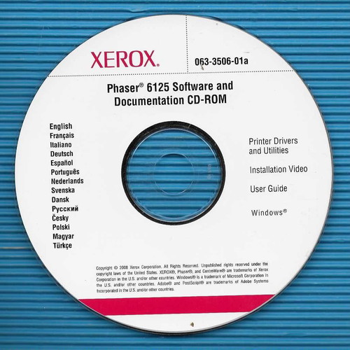 Xerox Phaser 6125 Software and Documentation CD-ROM used