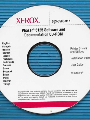 Xerox Phaser 6125 Software and Documentation CD-ROM used
