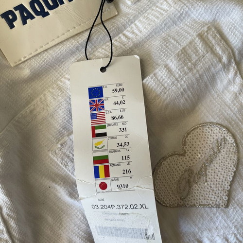 Rebecca Blu white jeans new, size XL 42 14