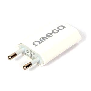 OMEGA OUCW 414920 SLIM USB CHARGER 5V/1A WHITE - (5907595414920)