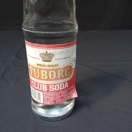 Glass bottle Tuborg soda vintage used, sealed 1990s collectible