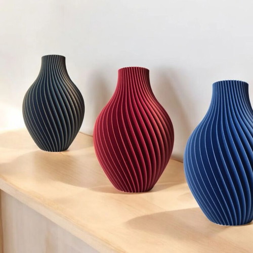 Decorative vase with spiral design new, 3D printed