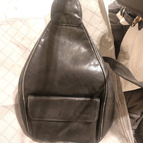 Elmani leather bagpack backpack used with minimal visible wear