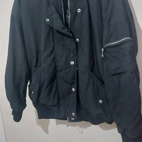Women's bomber used, black, Pull and Bear
