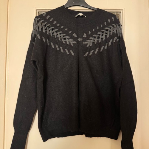 Cashmere sweater White + Warren size L like new, black and grey
