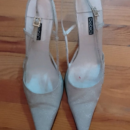 DoDiCi grey silver slingback shoes like new, size 40