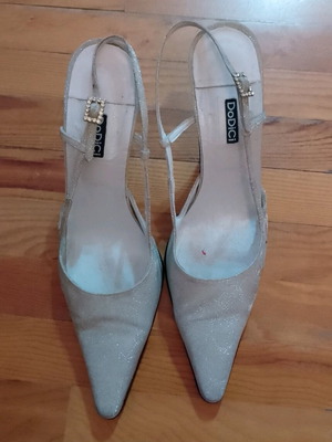 DoDiCi grey silver slingback shoes like new, size 40