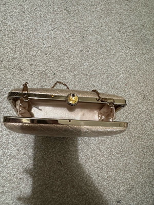 Clutch bag used pink gold handheld