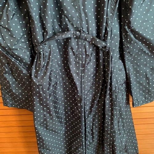 Comme des Garçons waterproof trench coat like new, black polka dot, size L