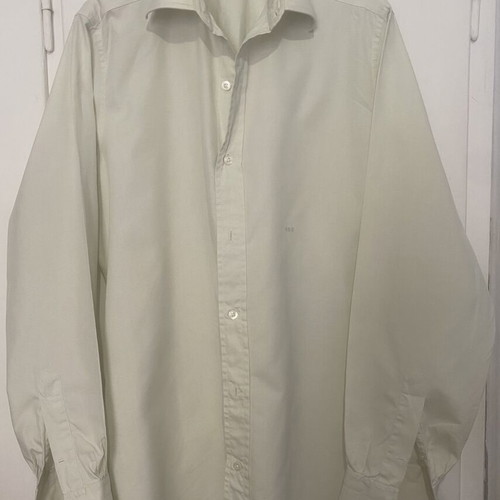 Charvet Men Long-Sleeve Dress Shirt like new, French cuff, high-quality cotton