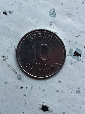 10 Cruzados 1988 Brazil coin used