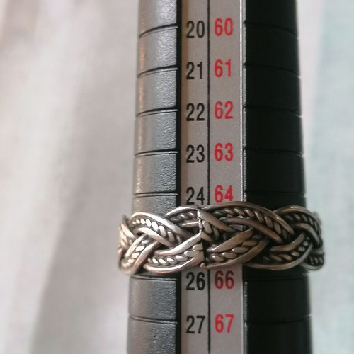 Men's silver 925 handmade braided ring new no 66 (US 11.5)