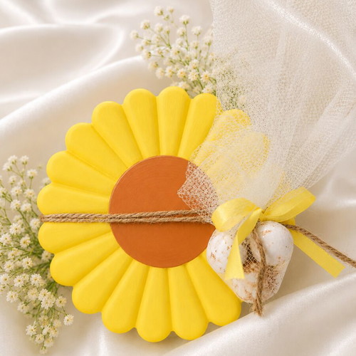 Handmade flower plaster coaster wedding favor