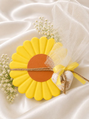 Handmade flower plaster coaster wedding favor