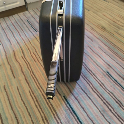 Samsonite Silhouette 200 suitcase used, gray, 70s with laptop bag