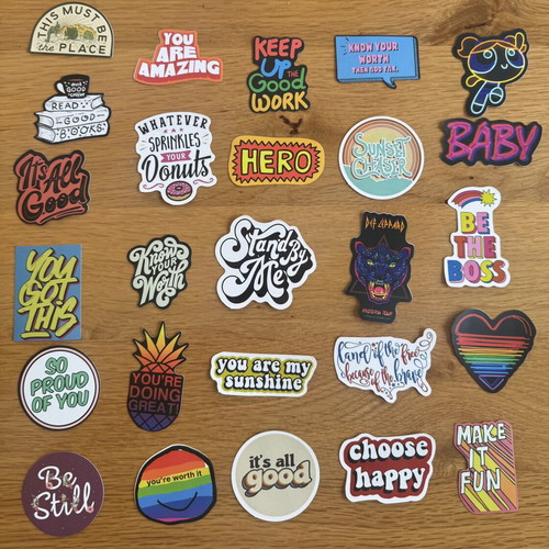 Stickers and vintage paper tapes like new, over 80 pieces