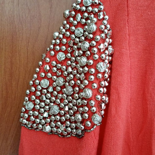 Red cardigan new, size L