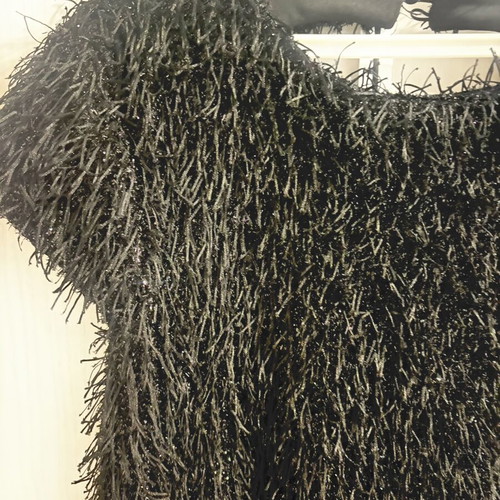 Black Evening Dress like new with Open Back and Rhinestone Details