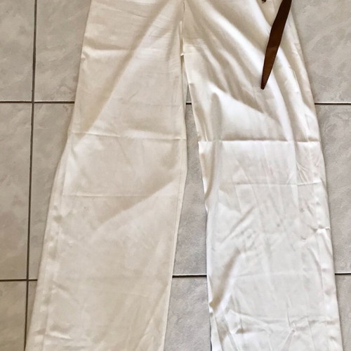 Women's jumpsuit like new, ecru with bronze belt, size L