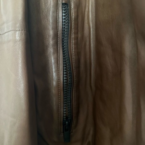 Massimo Dutti men's napa leather jacket new brown XL