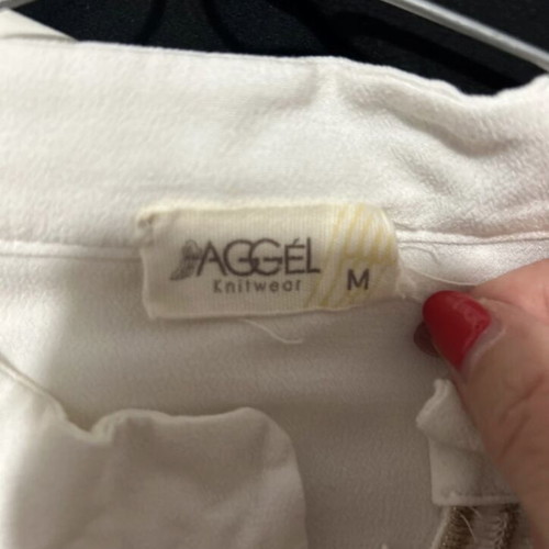 Long blouse with gold details and zipper like new, Aggel Knitwear, size M