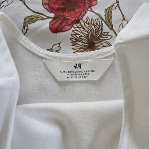 H&M dress like new, sizes 134/140, white and pink