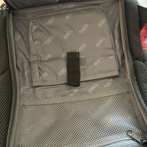 Polo backpack like new, black and red