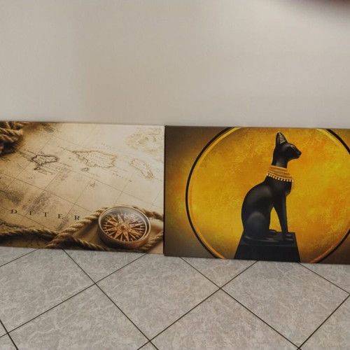 Set of 2 decorative vintage ethnic art prints, 100×65 cm