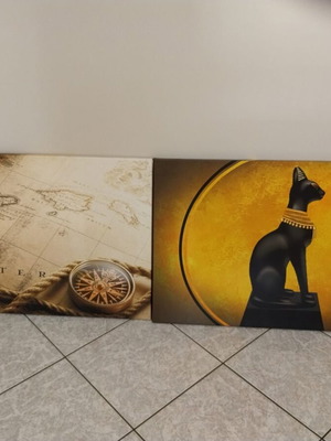 Σετ 2 διακοσμητικοί πίνακες vintage ethnic, 100×65 εκ