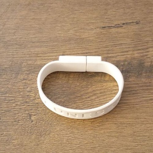 White silicone USB flash drive like new, 4GB bracelet