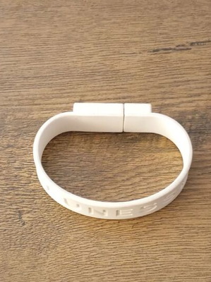 White silicone USB flash drive like new, 4GB bracelet