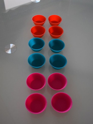 Silicone mold set for tarts and chocolates, 36 pieces, multicolor