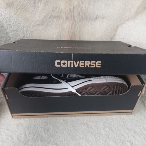 Converse Chuck Taylor new black leather shoes with white