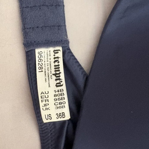 Satin Blue Bra Size 36B/80B Like New