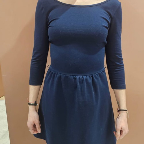 Stradivarius midi dress in navy blue, like new, size S