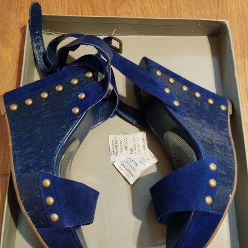 Ash women's leather sandals used, blue, size 37