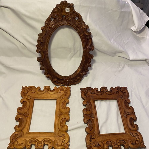 Antique wooden picture frames, 3 pieces