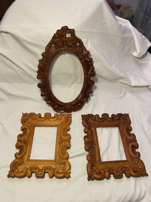 Antique wooden picture frames, 3 pieces