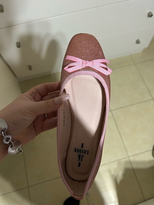 JK London ballerinas size 37 pink with glitter like new
