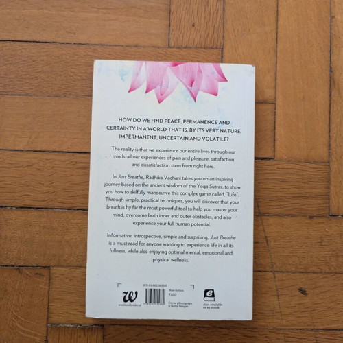 Just Breathe by Radhika Vachani book like new, meditation guide