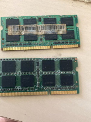 Memory modules used, various types