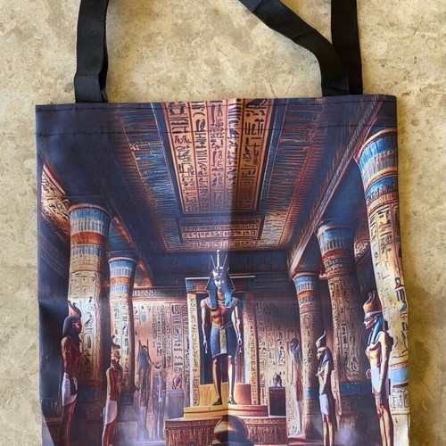 Fabric hand bag new with New Cairo Museum motif