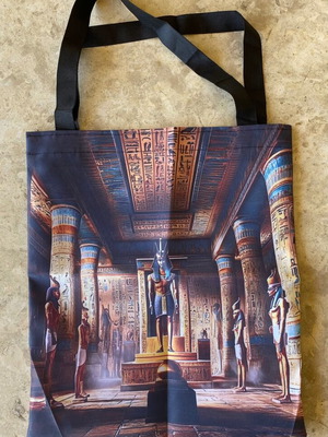 Fabric hand bag new with New Cairo Museum motif