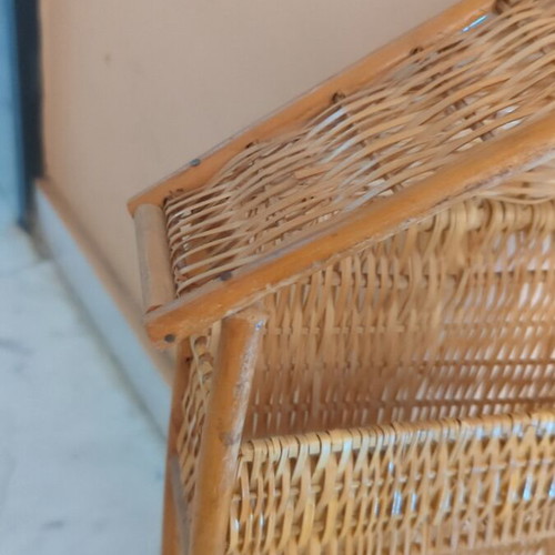 Handmade wicker basket with 3 levels used