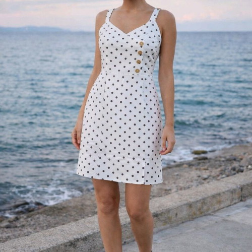 Mini polka dot dress Lipsy London small like new, black and white