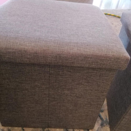 Set of 2 small storage ottomans